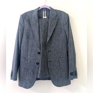 Express Pinstripe Black and White Suit Jacket